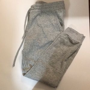 Grey drawstring jogger sweatpants